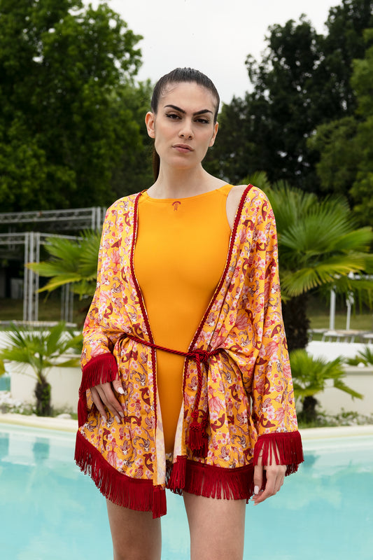 Kimono de mujer con estampado oriental Miyajima